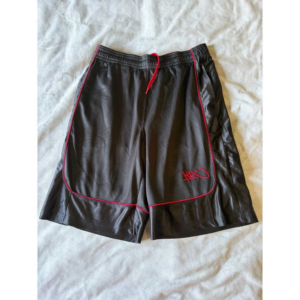 K1X Mens Mesh Basketball Shorts Black Red Athletic Gym Shorts Medium